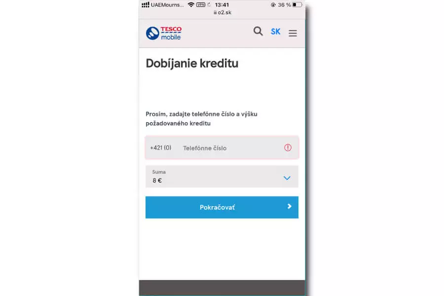 Tesco kredit dobitie