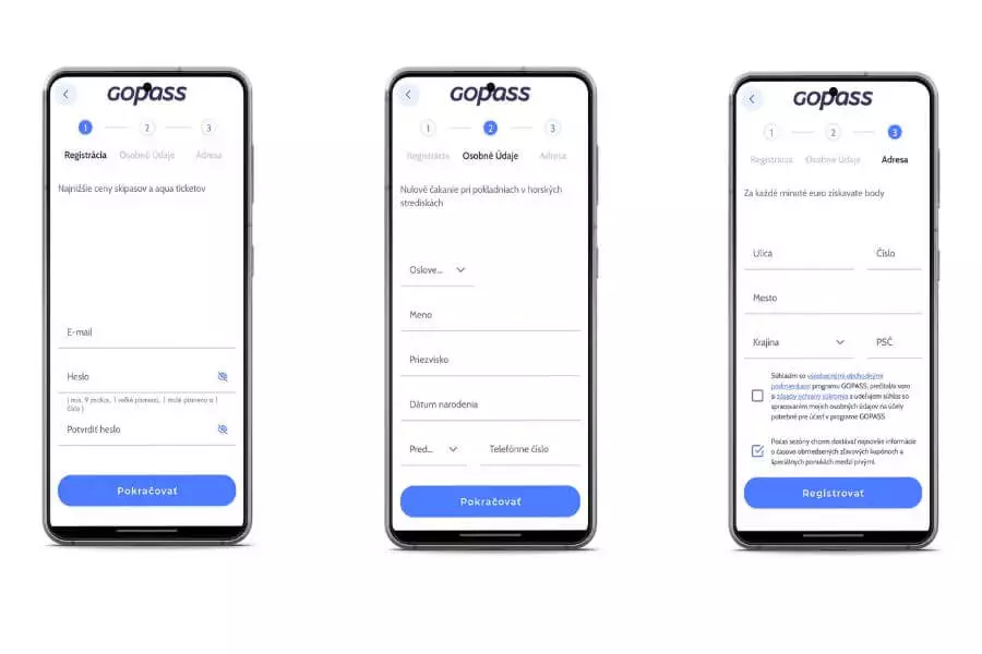 Gopass registrácia cez mobil