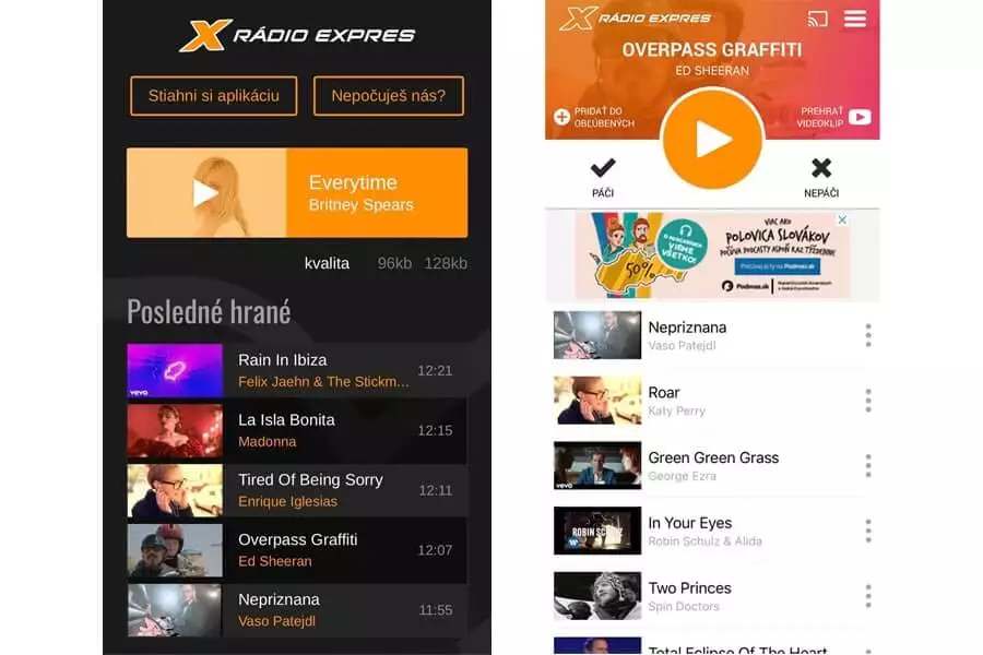 Rádio express stream nájdete aj na webe aj v mobilnej aplikácii