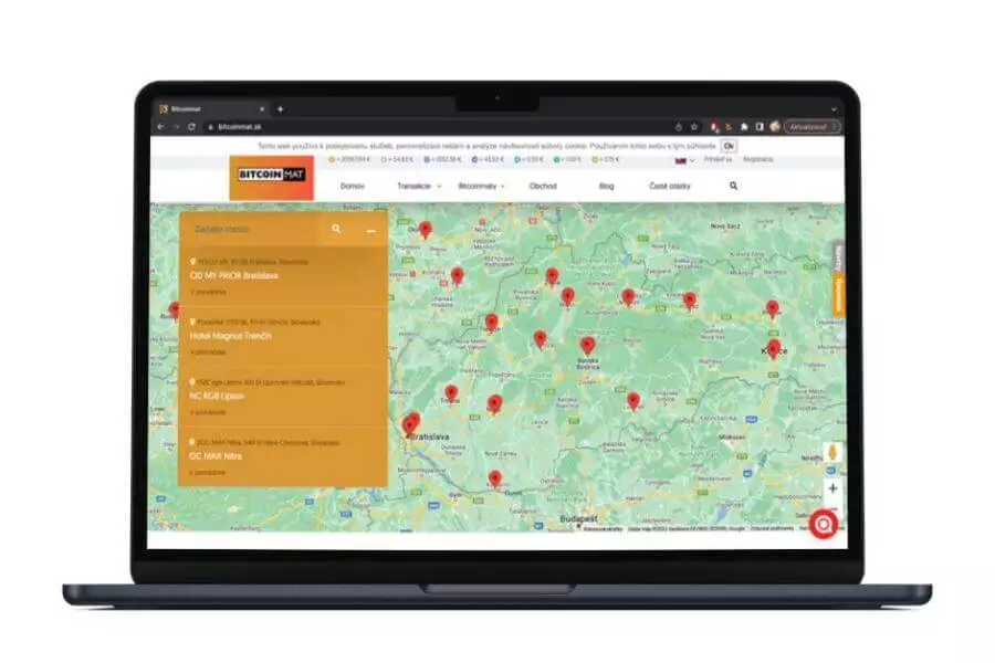 Bitcoinmat mapa