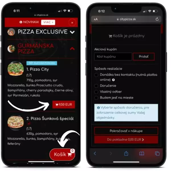 City pizza Zvolen menu online