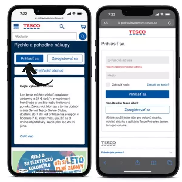 Tesco nákup domov prihlásenie