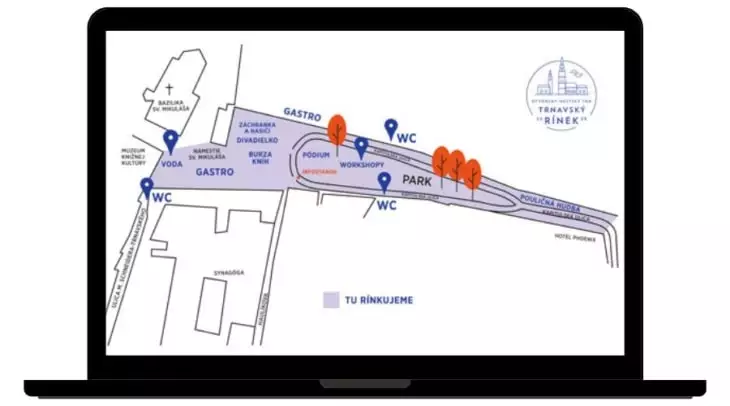 Trnavský rínek mapa