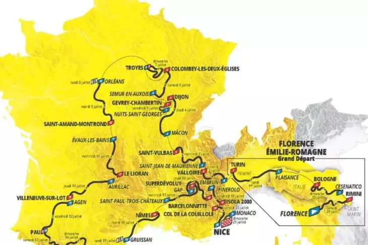 Tour de France mapa